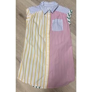 Gap Kids Girls Size 3 Pastel Colorblock Stripe Short Sleeve Shirt Dress KIDS XS